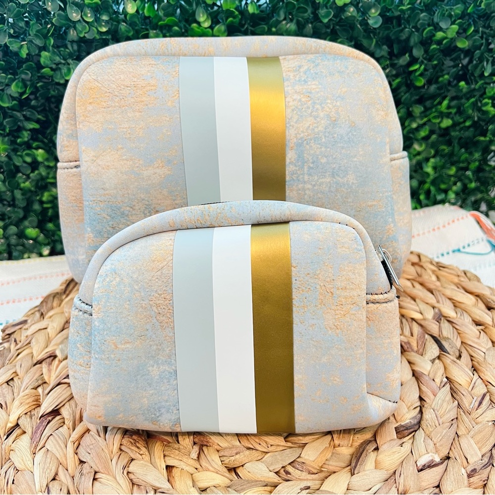 NWT Set of 2 Cosmetic Make-Up Toiletry Bags Neoprene Organizer Willow + Alder